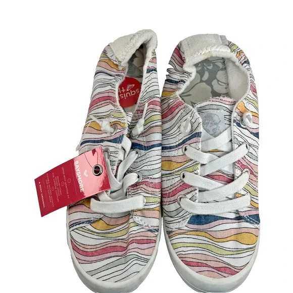 Roxy Bayshore Slip On Shoes Multicolor Canvas Casual Sneakers Women US 9 - Picture 1 of 6
